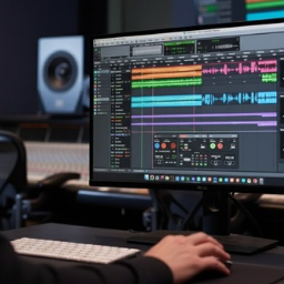 Звукорижисер проводить студійний мастеринг пісні на замовлення